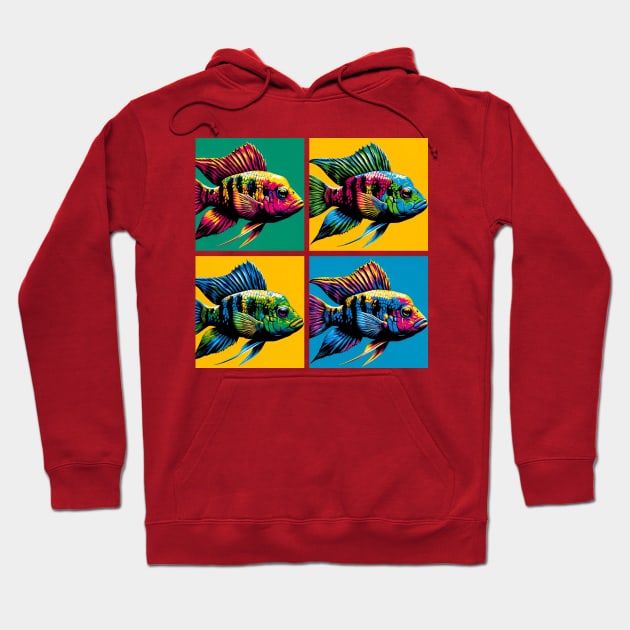 Pop Cockatoo Dwarf Cichlid - Cool Aquarium Fish Hoodie by PawPopArt